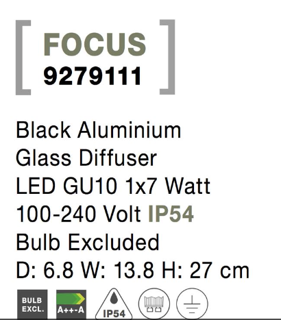 NOVA LUCE FOCUS OUTDOOR - FLOOR GU10